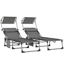 Tumbonas Plegables Gris 190 x 57 x 30 cm