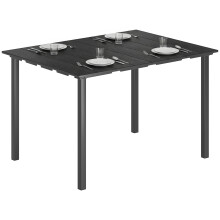 Mesa Comedor Jardín Negro 120 x 90 x 74 cm