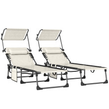 Tumbonas Plegables Beige 190 x 57 x 30 cm