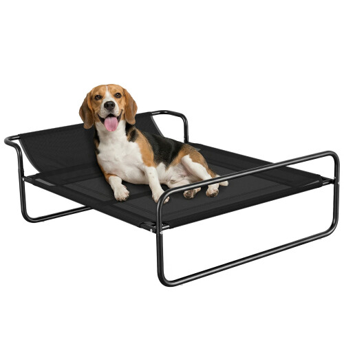 PawHut Cama Elevada Perros Negro 106 x 81 x 33 cm