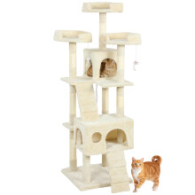 Árbol Rascador Gatos Beige 48 x 48 x 153 cm