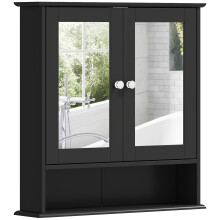 Armario de Baño Negro 56 x 13 x 58 cm