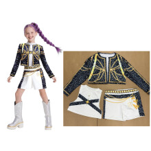 (Style 04-3 piece set, 100cm) Anime Demon Hunter Cosplay Kostüm 3D gedruckt Frauen Kinder Kleidung Pop Sänger