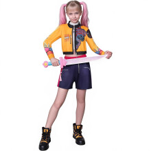 (18 styles-3 piece set, 130cm) Anime Demon Hunter Cosplay Kostüm 3D gedruckt Frauen Kinder Kleidung Pop Sänger