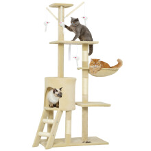Árbol para Gatos Beige 60 x 35 x 134 cm