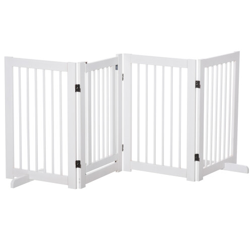 PawHut Barrera para Perros Blanco 204 x 36 x 75 cm