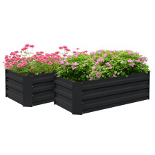 Jardineras Exterior Grandes Negro 100 x 50 x 30 cm