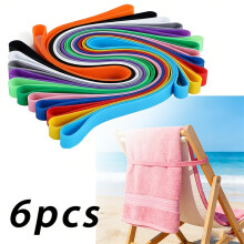 (Multiple Colors) 6 Stück Strandtuchgurte, dehnbarer, winddichter Halter für sandfreies Sonnenbaden, passend für die meisten
