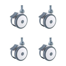 Silent 3 Inch Office Chair Caster Wheels with Brake, Heavy Duty Rubber Furniture Casters for Floor Protection