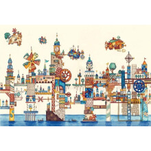 1000 Piece Wooden Jigsaw Puzzle HandPainted City Street Design Durable Eucalyptus Wood for Adults and Kids
