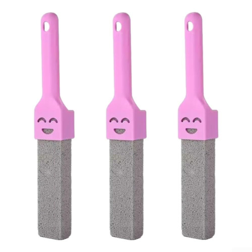 Pumice Stone Toilet Cleaner with Ergonomic Handle, Scratch Limescale Remover, MultiColor 3 Pack 1