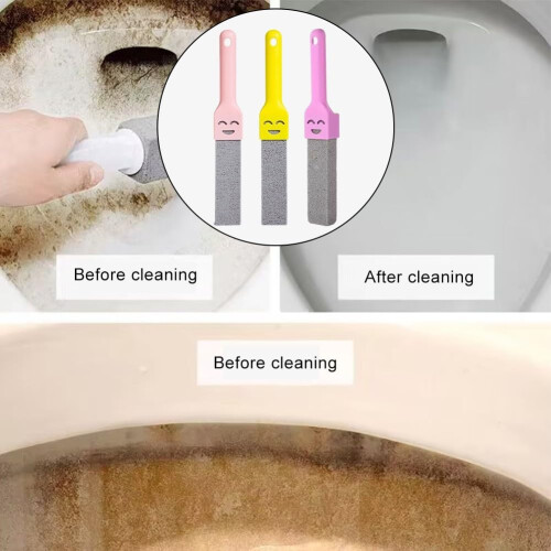 Pumice Stone Toilet Cleaner with Ergonomic Handle, Scratch Limescale Remover, MultiColor 3 Pack 2