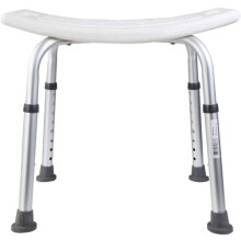 Adjustable Shower Stool for Elderly, Non Slip Aluminum Bath Seat 51CM White, Height Adjustable Design