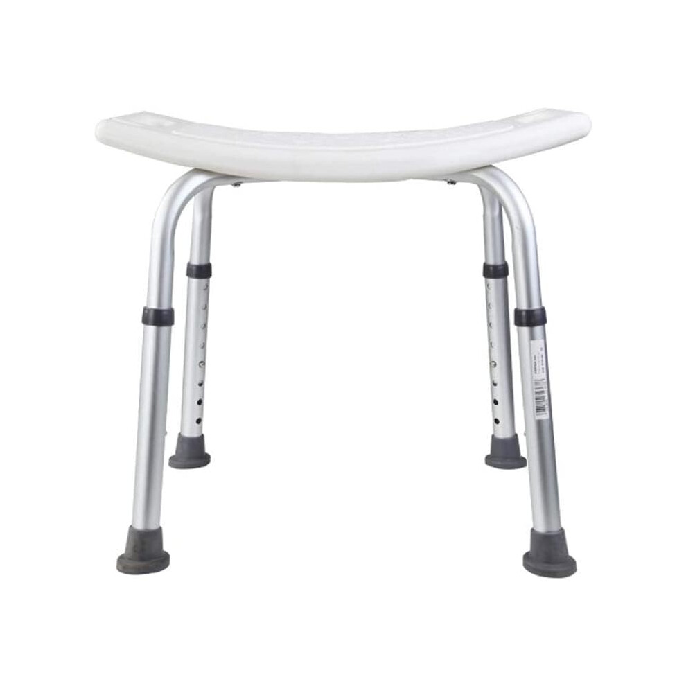 White Adjustable Shower Stool For Elderly, Non Slip Aluminum Bath Seat 51Cm Height Adjustable Design