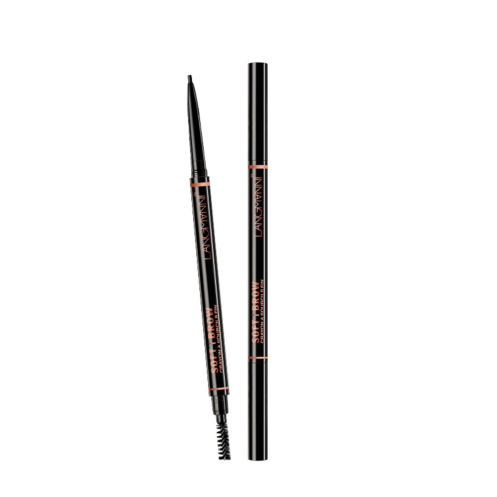 Waterproof Micro Eyebrow Pencil with Ultra Fine Tip and DualEnd Spoolie for Natural Longwear Brows