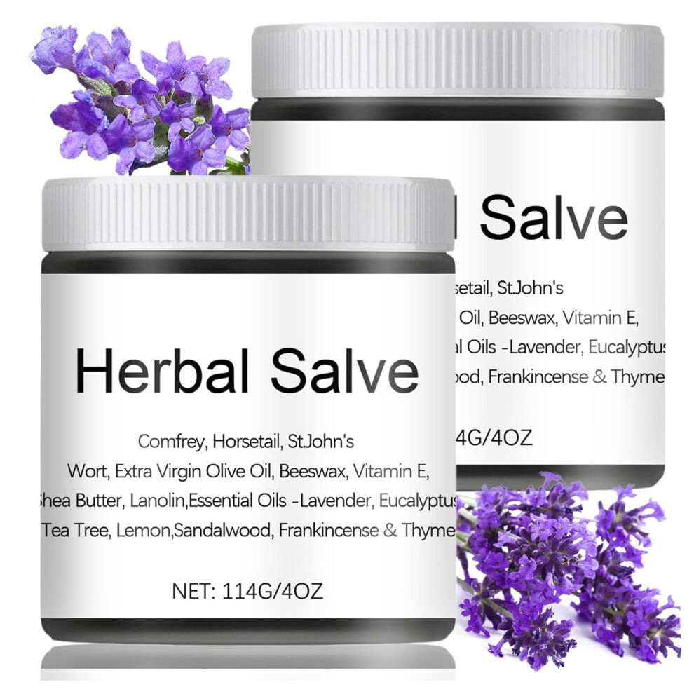 Cream Organic Comfrey Herbal Salve 4Oz, Natural Healing Balm For Dry Skin Neutral Finish