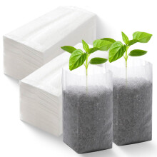 Plant Grow Bags 11x11 Inch 100 Pack Biodegradable Nonwoven Seed Starter Pots for Vegetables and Flowers