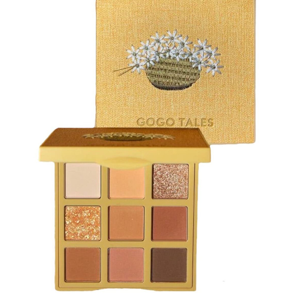 9 Color Neutral Eyeshadow Palette Shimmer Matte Velvet Finish for Daily and Evening Makeup