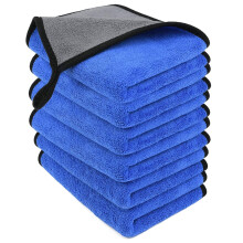 Ultra Soft Microfiber Car Towels 6 Pack 500GSM, Lint  Scratch Car Cleaning Cloths 30x40CM Blue