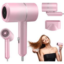 Foldable Travel Hairdryer with Concentrator,Pink
