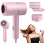 Foldable Travel Hairdryer with Concentrator,Pink 1