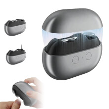 Electric Nail Clipper 3‑in‑1 Nail Trimmer with Polishing LED Light USB Rechargeable Automatic Grey