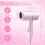 Foldable Travel Hairdryer with Concentrator,Pink 2