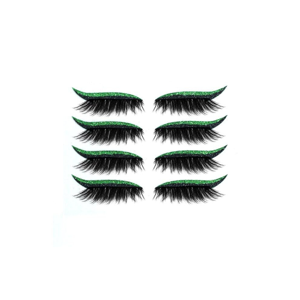 Green Reusable Eyeliner And False Eyelash Stickers For Instant Eye Enhancement And Quick Application