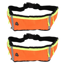 Waterproof Ultrathin Running Waist Pack with Reflective Strip, MultiPocket Design, 2Pcs for Hiking and Travel
