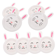 Cartoon Paper Plates 8pcs Set Cute Shaped Disposable Party Plates for Birthday and Spring Celebrations