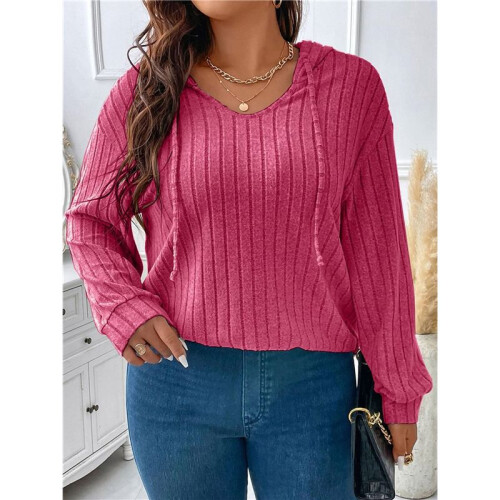 Women Hoodies Oversized Long Sleeve Drawstring Pullover Tops Basic Loose Hooded Sweatshirt  5XL 1