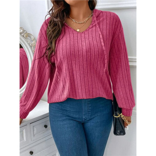 Women Hoodies Oversized Long Sleeve Drawstring Pullover Tops Basic Loose Hooded Sweatshirt  5XL 2