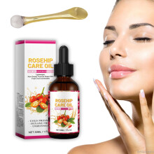 Organic Rosehip Face Oil for Women Cold Pressed with Sweet Almond and Jojoba Deep Hydration 1Pcs