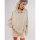 Women'S Button Oversized Side Slit High Low Sweatshirt Long Sleeve Reverse Seam Pullover Tunic Tops Apricot S 4