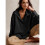 Women'S Button Oversized Side Slit High Low Sweatshirt Long Sleeve Reverse Seam Pullover Tunic Tops Black XL 6
