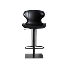 Modern Adjustable Swivel Bar Stool with Backrest, Waterproof Microfiber Leather Counter Chair, 360 Rotation