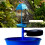 Solcelledrevet fuglefoderbordslampe i jern, blå, 19,3x18x111cm 5