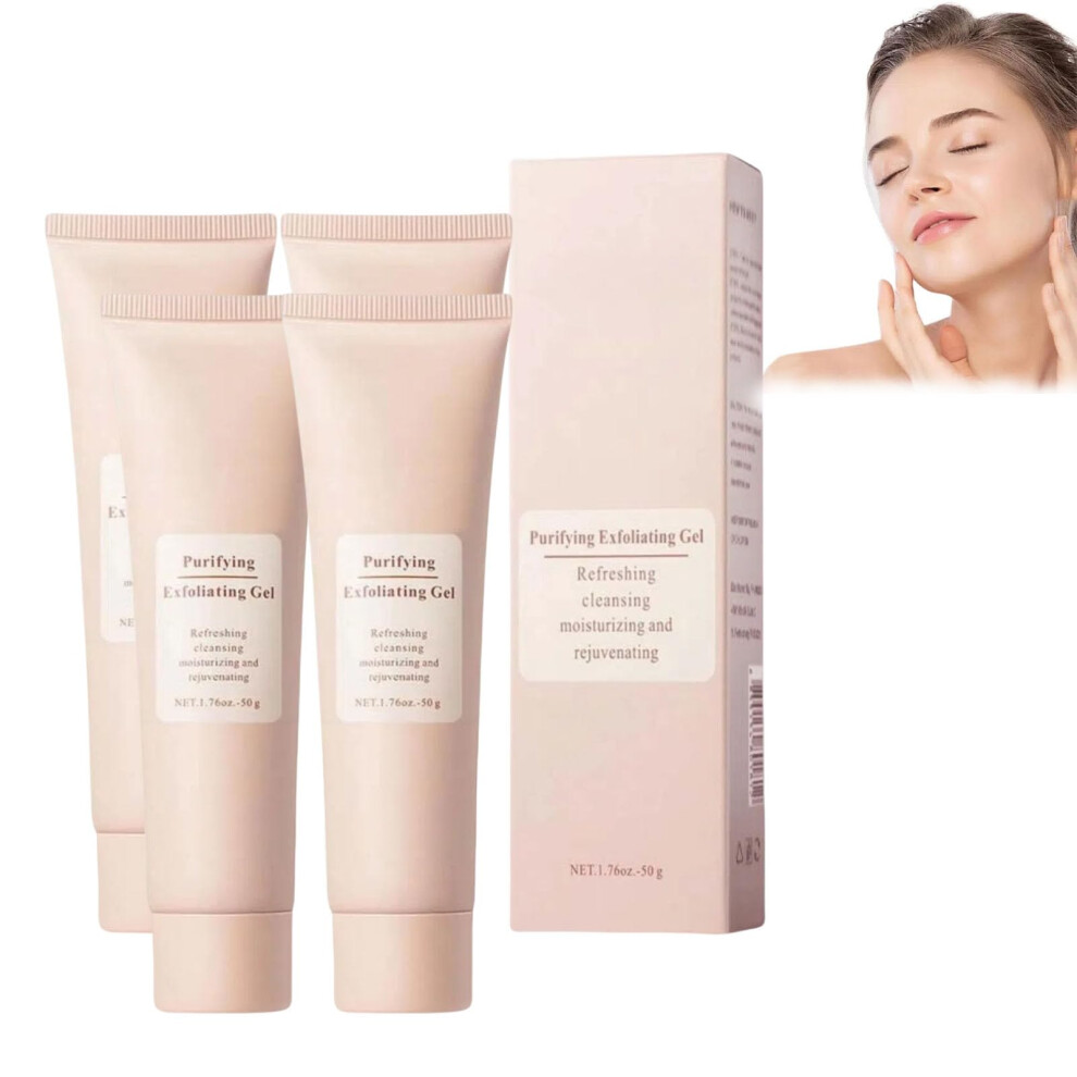 Purifying Exfoliating Gel for Face and Body, Brightening Hydrating Scrub for Smooth Radiant Skin (4pcs)