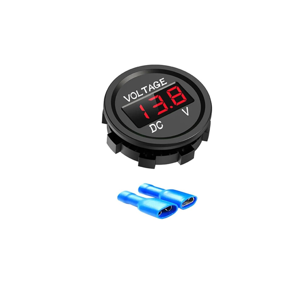Digital Voltmeter Dc 5V48v Round Led Display Gauge, Wide Voltage Range Realtime Monitor Red 9330225549321