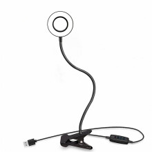 LED Reading Lamp Clip On Desk Light, USB Rechargeable, 3Level Color Dimming, Flexible Gooseneck