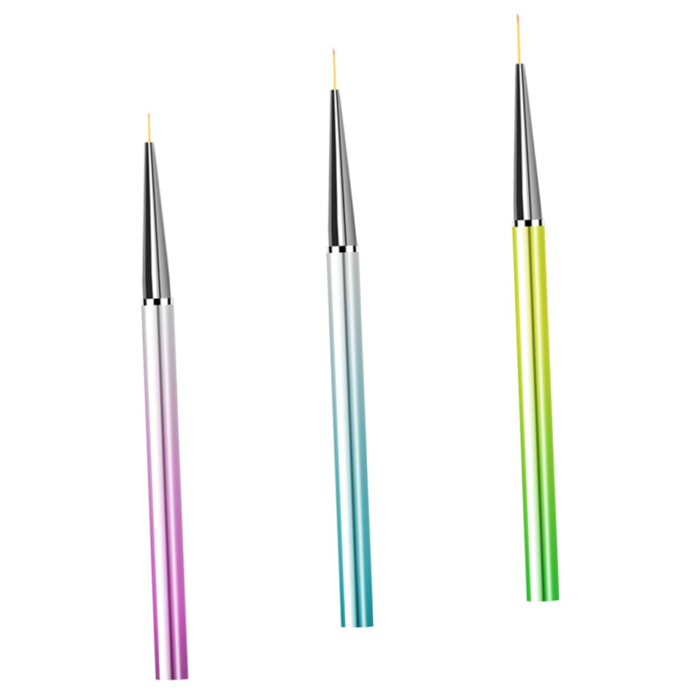 3pcs DoubleEnded Metallic Gradient Nail Art Pen Set for Precise Line Drawing and Salon Manicure