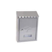 Grey Iron Wall Mounted Mailbox with Lock, Rainproof Design for Home and Office Outdoor Use