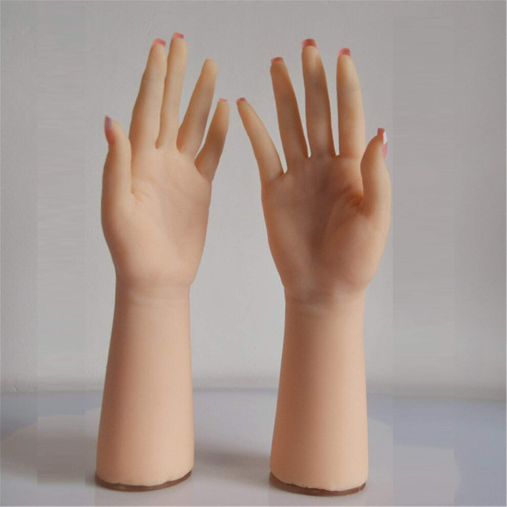 Silicone Practice Hand with Movable Fingers, Realistic LifeâSize Female Mannequin Hand for Nail Art Training