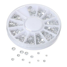 3D Nail Art Decorations White Nail Rhinestones Set with Irregular Beads for Salon Quality Manicure Design