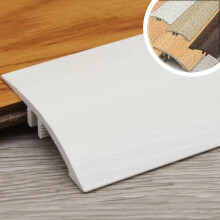Threshold transition strip (PVC, interior reducer, hardwood, 4/5inch ramp for wood to tile/carpet to tile, White)
