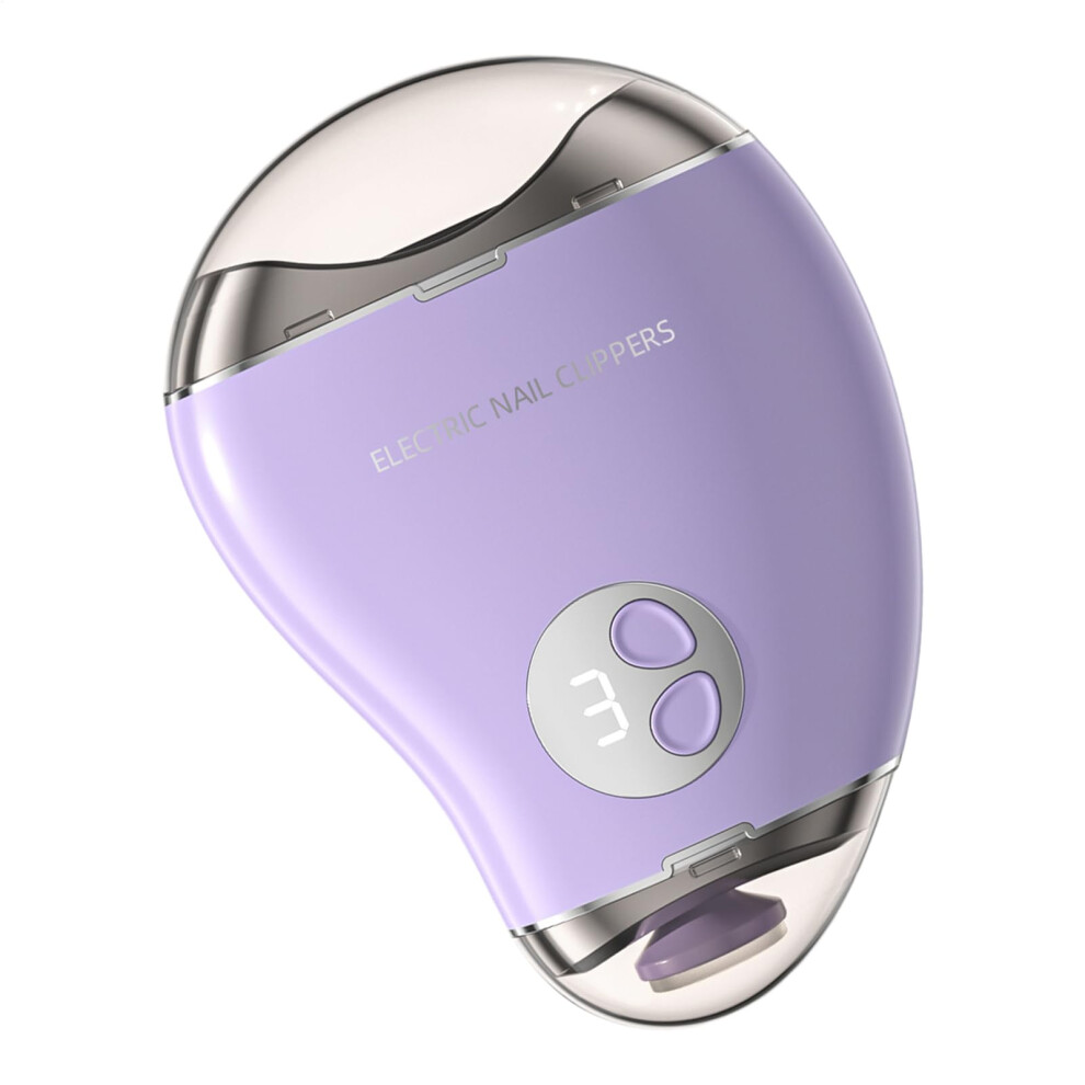 Light Rechargeable Electric Nail Clipper For Thick Toenails, 3Speed Rotary Trimmer With Safety