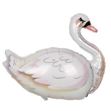 Large White Swan Foil Balloon Decoration with Elegant Swan Pattern Helium Floating Reusable Design