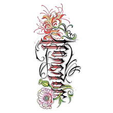 3D Realistic Temporary Tattoo Sticker Half Sleeve Waterproof Flower Body Art for Scar Cover (XQB144)