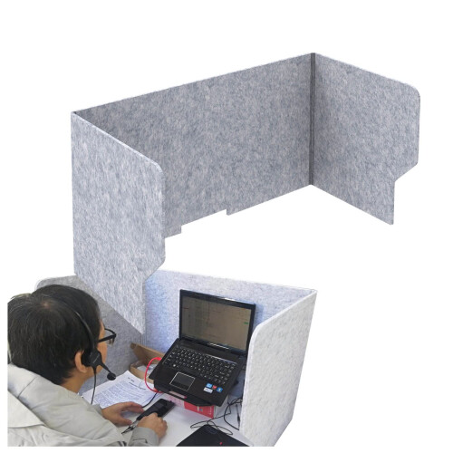 Desk Privacy Panel Noise Reduction Foldable Office Desk Divider with 4 Brackets for Workspace