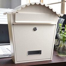 Lockable Wall Mounted Post Box Outdoor Weatherproof Galvanised Steel Mailbox Anthracite Finish